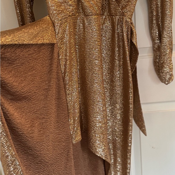 Show Me Your MUMU - Kimora Wrap Dress - Tan Confetti (Gold) - XS - Picture 10 of 10